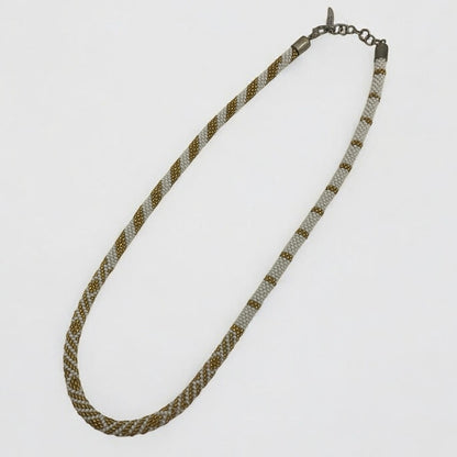Alexa's Angels Chunky Gold & Cream Faux Pearl Beaded Necklace