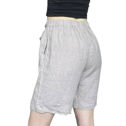 Lo Len Ok Light Lavender Midi Linen Shorts