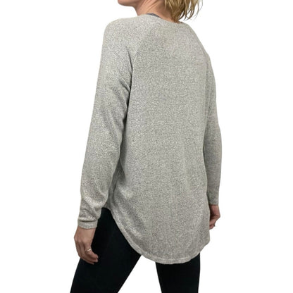 American Eagle Outfitters Soft & Sexy Plush Grey Crewneck Long Sleeve Long Top