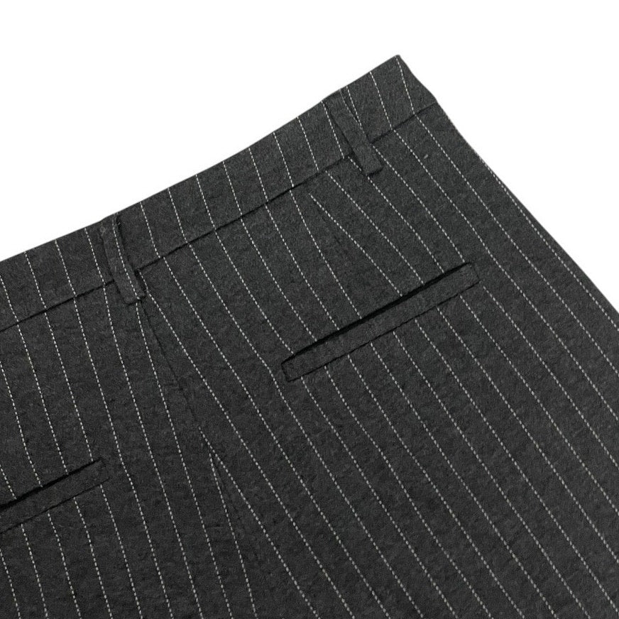 Shinestar Grey Pin Striped Wide Leg Cuffed Trousers