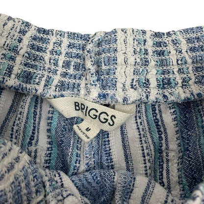 Briggs Blue & White Striped Boho Casual Mini Shorts
