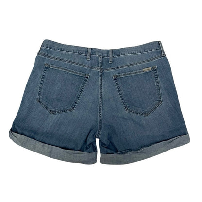 Eddie Bauer Embroidered Cuffed Denim Boyfriend Mini Shorts