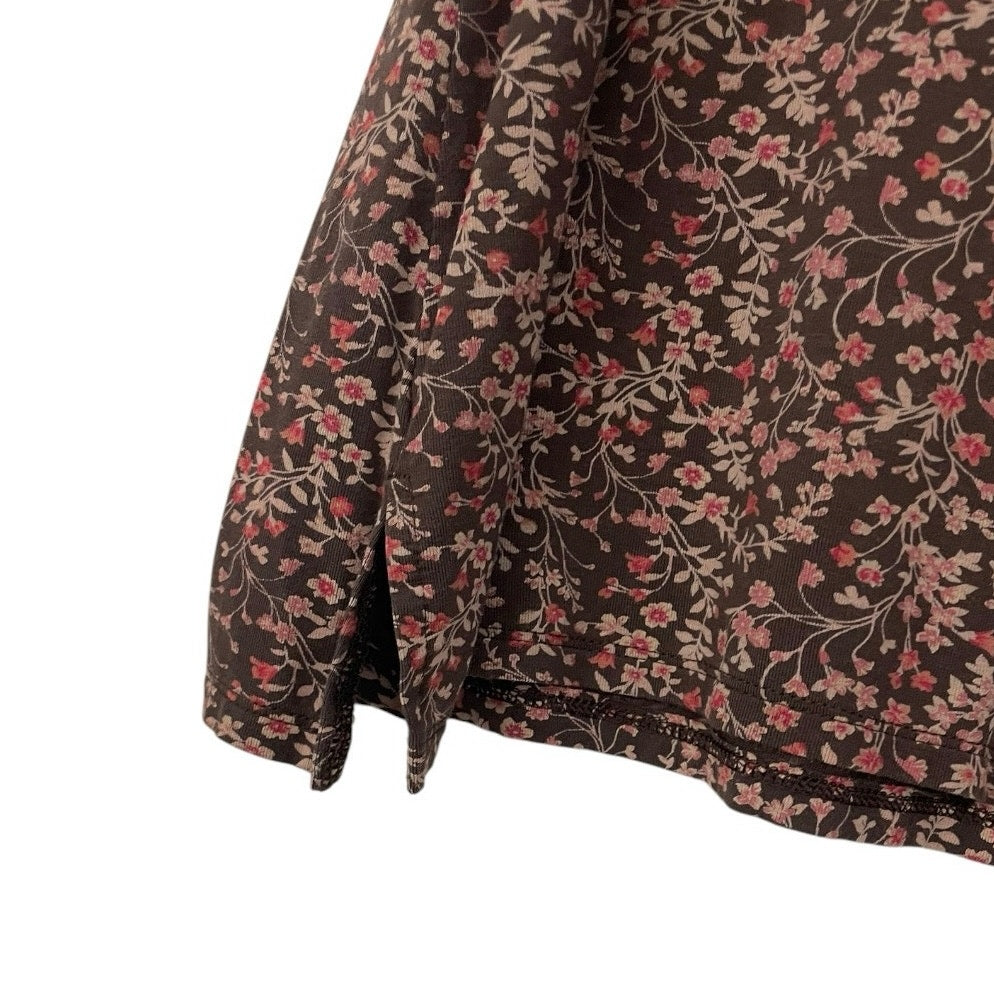 American Eagle Soft & Sexy Brown & Pink Floral Tank Top