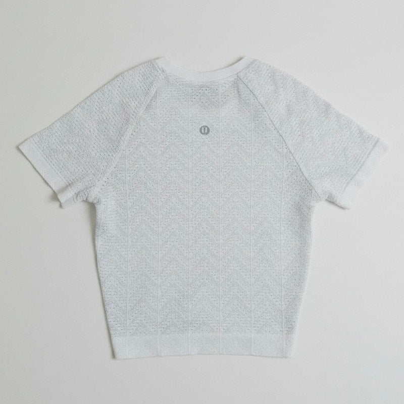 Lululemon Athletica Sheer White Cropped Active Top
