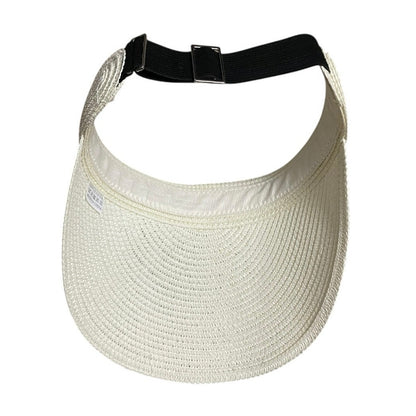 NWOT Cream Woven Paper Sun Visor Hat