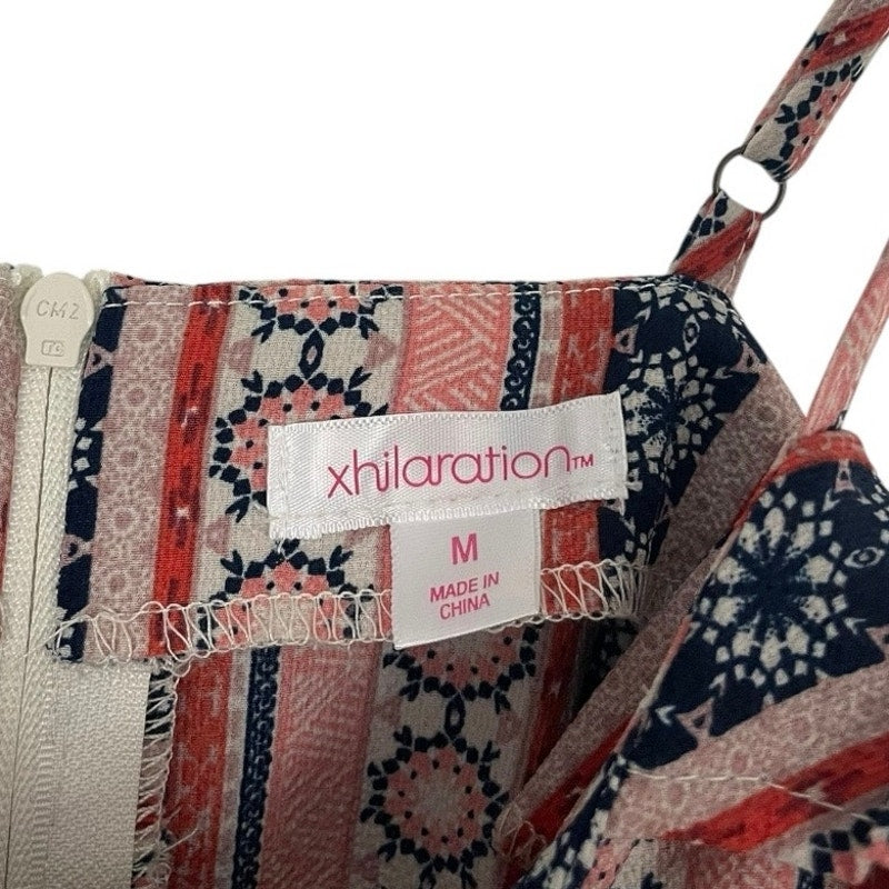 Xhilaration Boho Ruffled Trim Tie Front Mini Romper