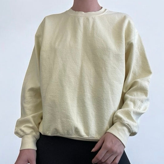 John Galt Soft Light Yellow Crewneck Sweatshirt