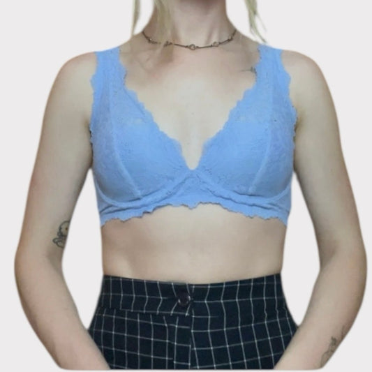 Aerie Blue Lace Wireless Padded Bralette