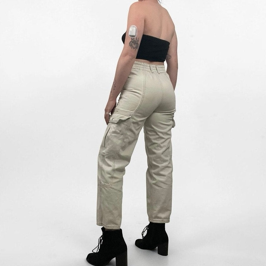 BDG Cream Relaxed Skate Jean Denim High Rise Utility Cargo Pants