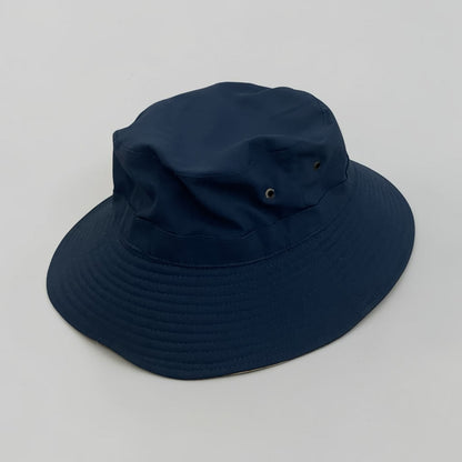 Reversible Navy Blue & Beige Bucket Hat
