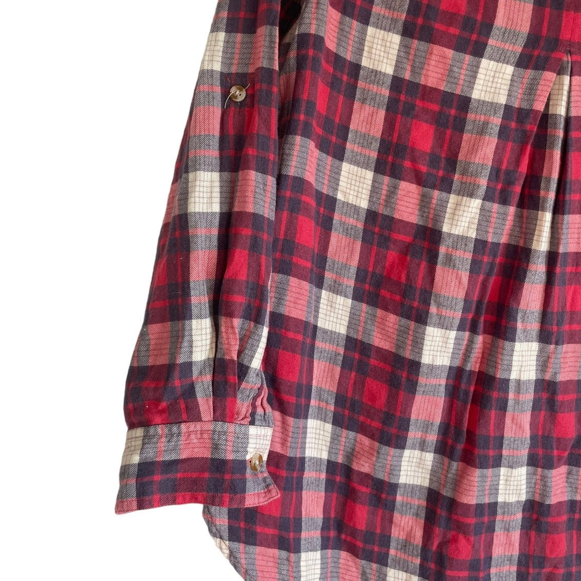 Velvet Heart Soft Red and Navy Blue Plaid Button Down Top