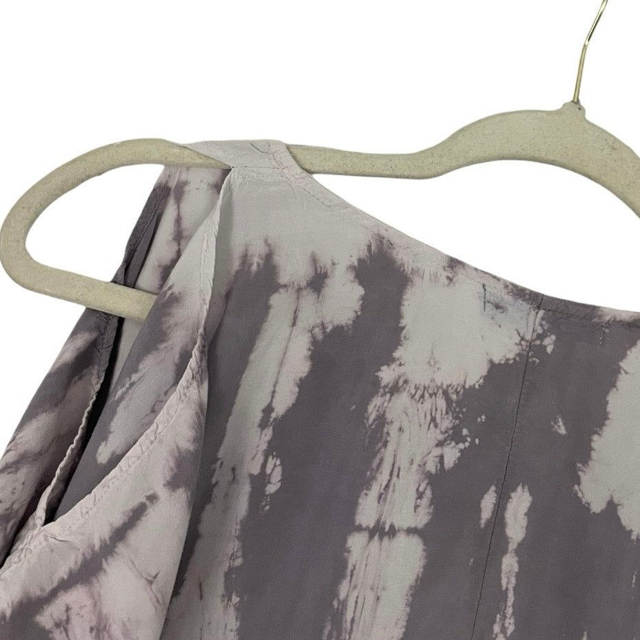 River + Sky Grey & White Tie-Dye Cold Shoulder Blouse