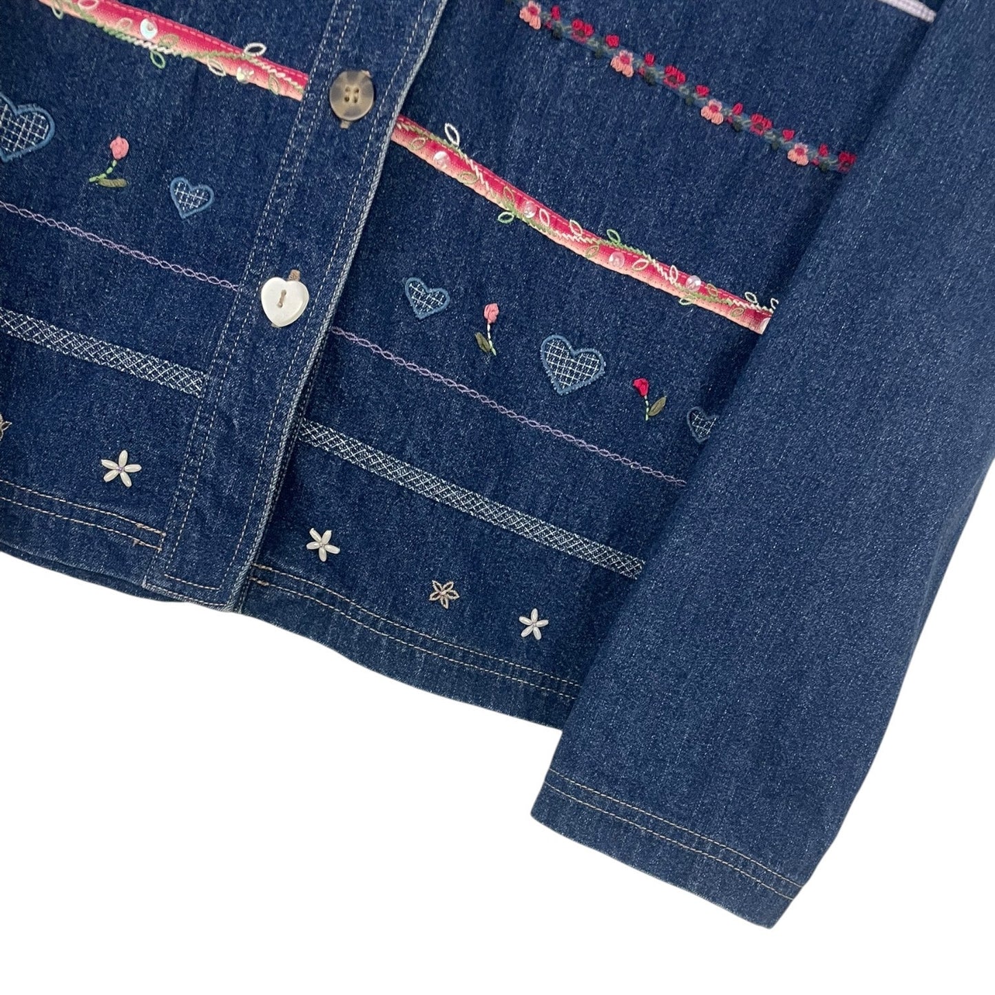 Koret City Blues Vintage Embroidered Denim Button Down Jacket