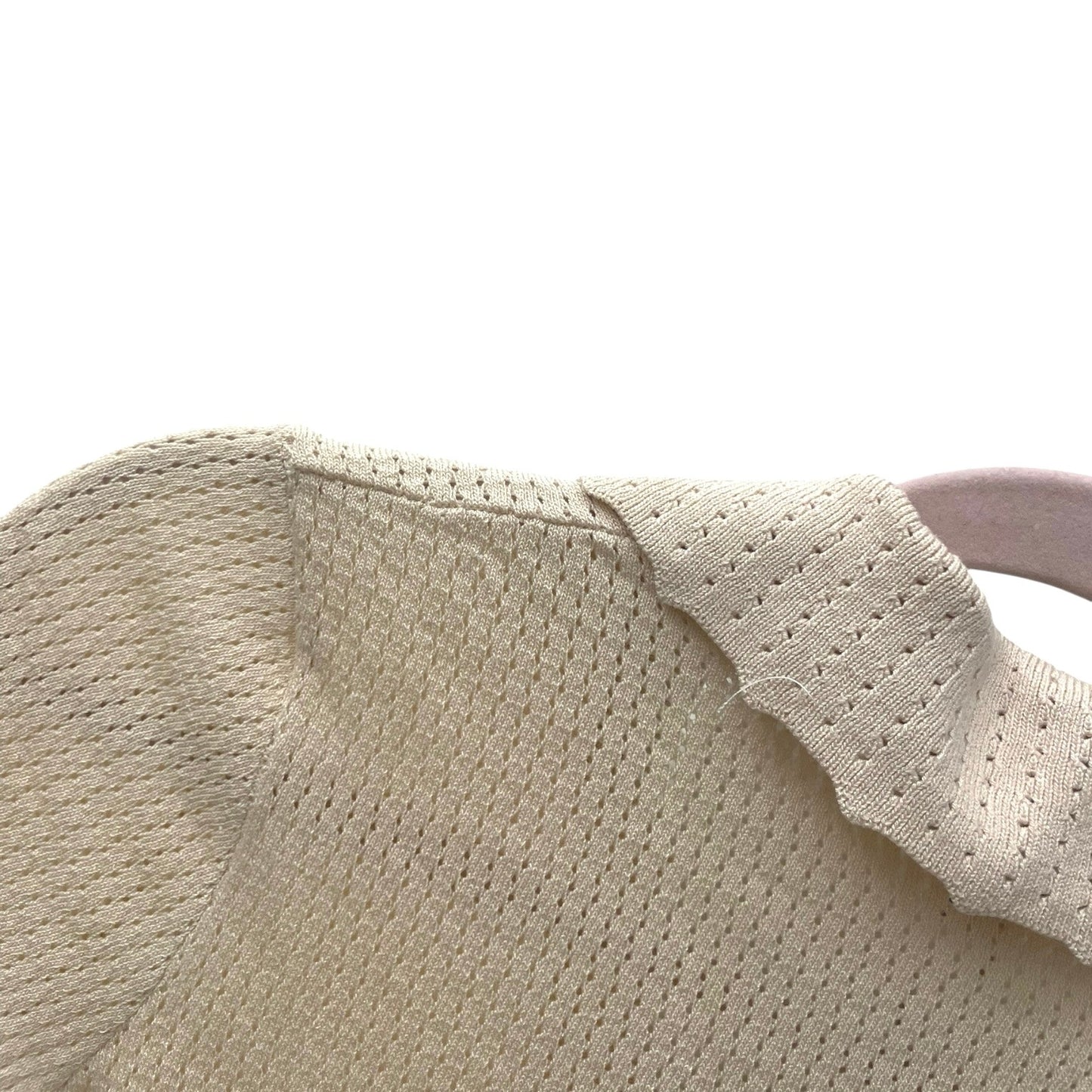 NWT Rihoas Sheer Cream Short Sleeve Button Down Blouse