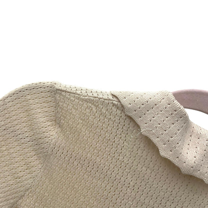 NWT Rihoas Sheer Cream Short Sleeve Button Down Blouse