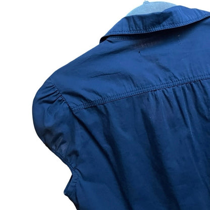 Forever 21 Navy Blue Button Down V-Neck Collared Mini Dress