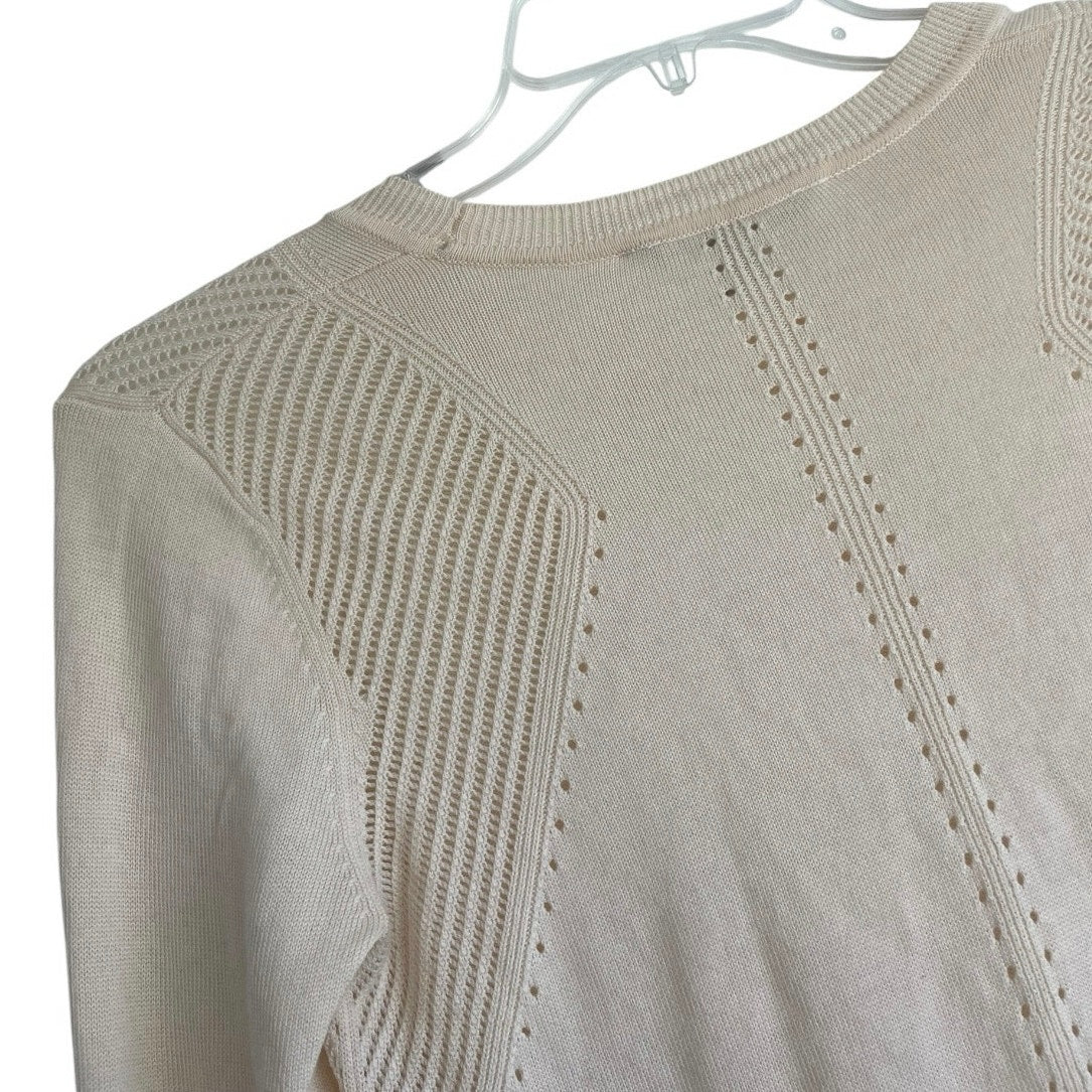 Athleta Cream Knit Wool Soft Sweater