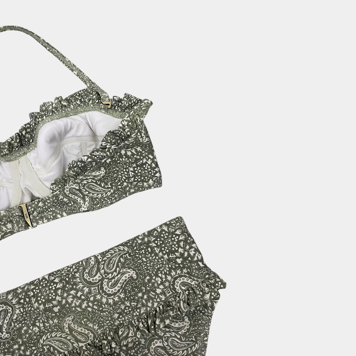 MICHAEL Michael Kors Green Paisley Ruffle Trim Bikini