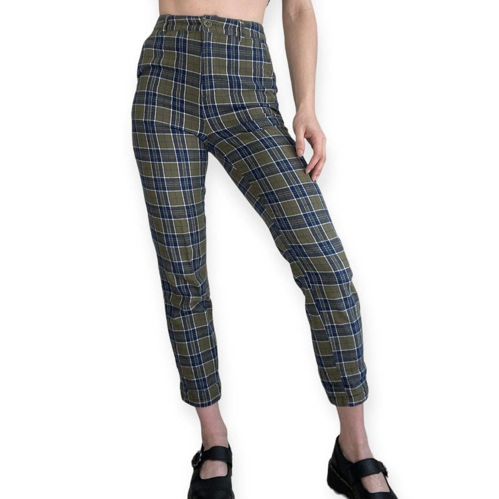 ASOS Green and Blue Plaid Trousers