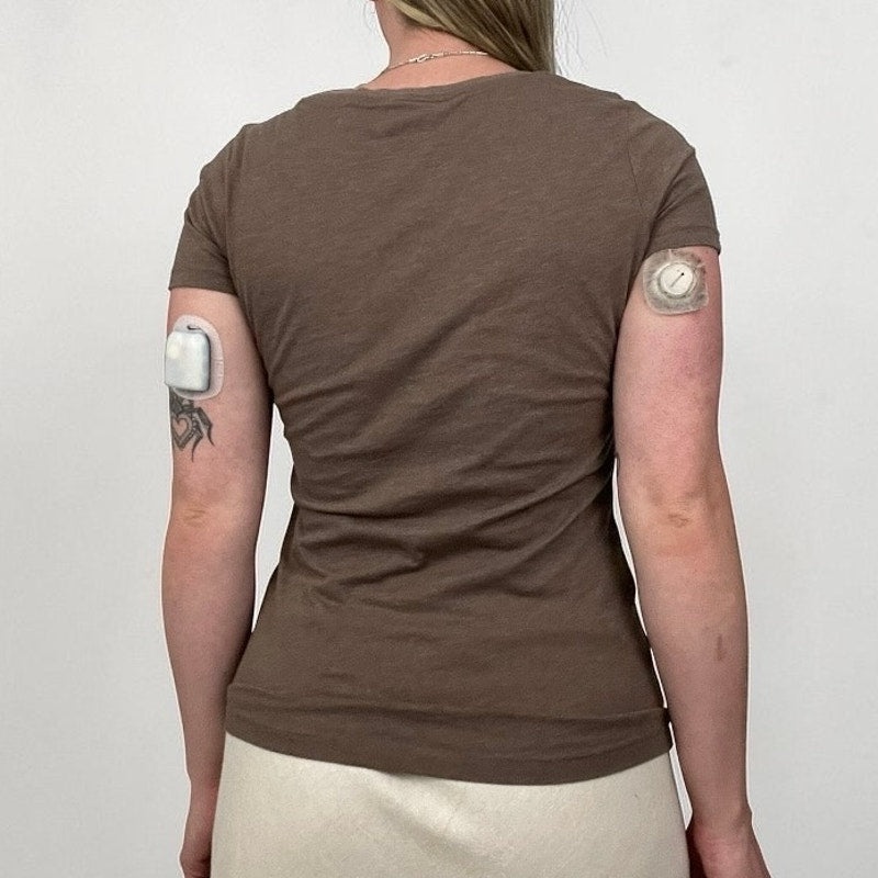 Mossimo Supply Co Brown V-Neck Short Sleeve Top