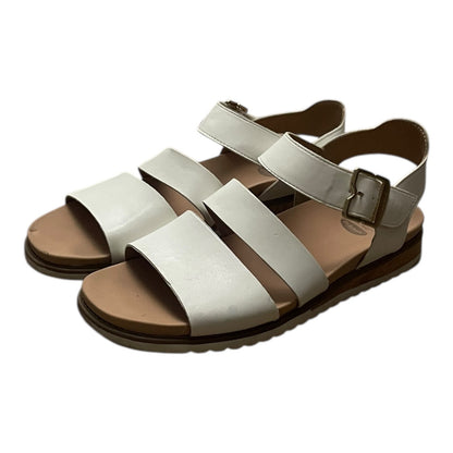 Dr. Scholl's Island Glow White & Beige Faux Leather Strappy Sandals