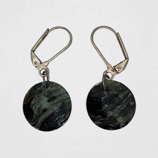 Vintage Iridescent Circle Earrings