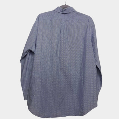 Ralph Lauren Mens Blue Glen Check Plaid Long Sleeve Button Down Shirt