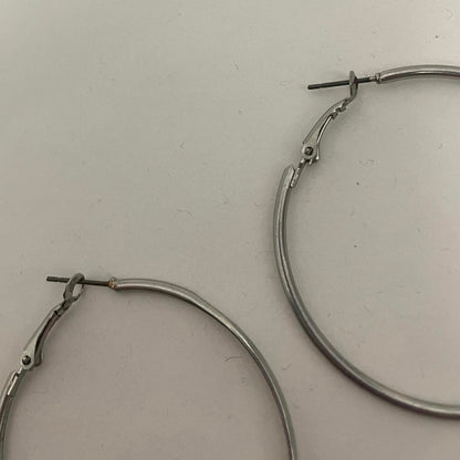 Large Silver Hoop Earrings