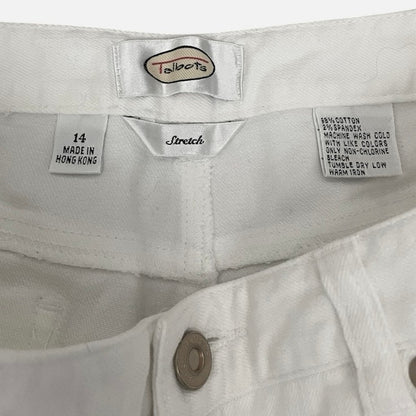 Talbots White Stretch Ankle Cropped Pants