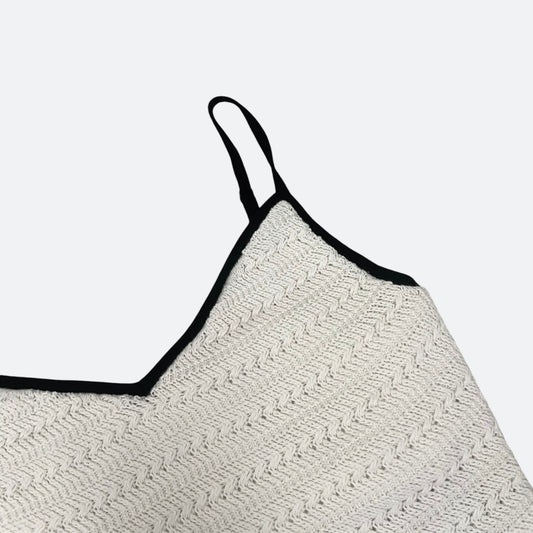 NWT Abercrombie & Fitch White & Black Contrast Knit Tank Top