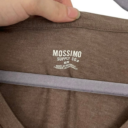 Mossimo Supply Co Brown V-Neck Short Sleeve Top