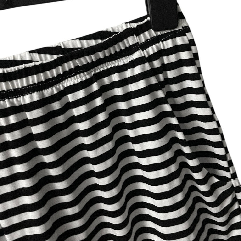 Ekouaer Black & White Striped Soft Casual Mini Lounge Shorts