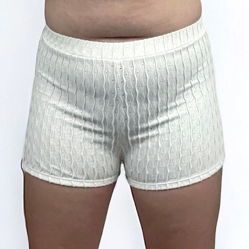 White Stretchy Mini Shorts