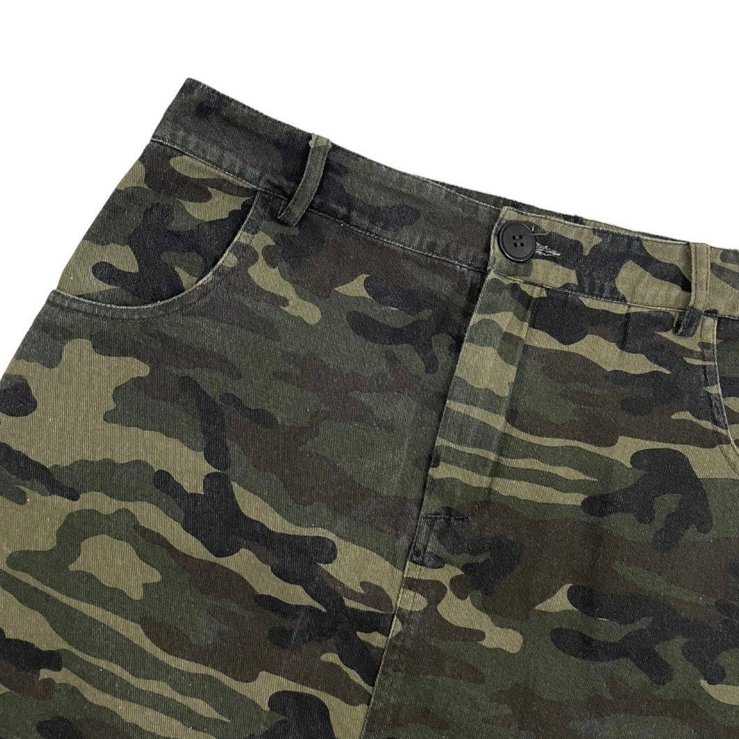 Wild Honey Green Camouflage Mini Skirt