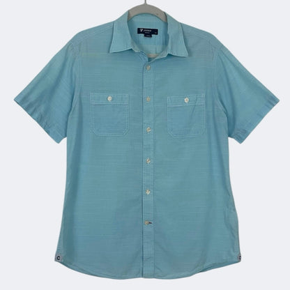 Cremieux Classics Mens Blue Short Sleeve Button Down Shirt