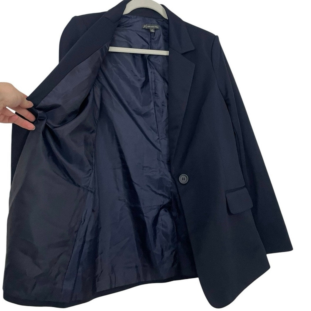 Adrianna Papell Navy Blue One Button Blazer