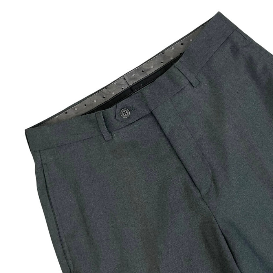 Pronto Uomo Mens Grey Flat Front Dress Pants