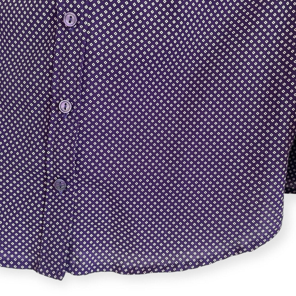 Apt. 9 Purple Patterned Button Down Long Sleeve Blouse