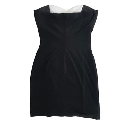 Ruby Rox Black & White Ruched Bodycon Strapless Mini Dress