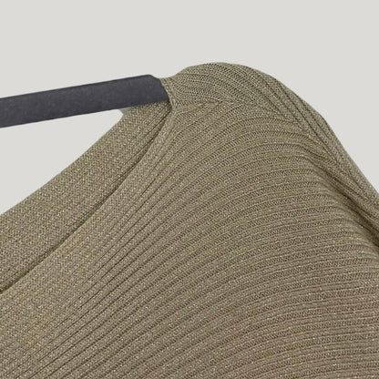 Philosophy Beige & Gold Metallic Knit Sweater