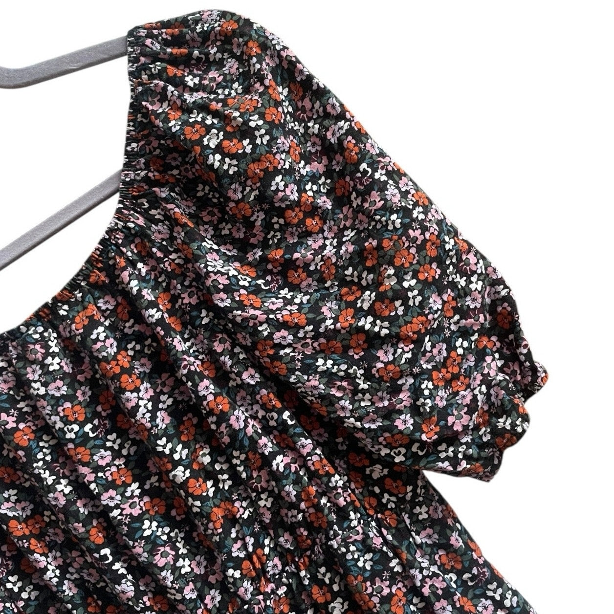 Wild Fable Floral Half Puff Sleeve Tie Front Mini Dress