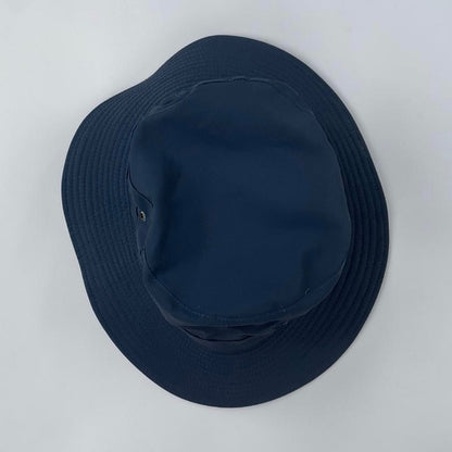 Reversible Navy Blue & Beige Bucket Hat
