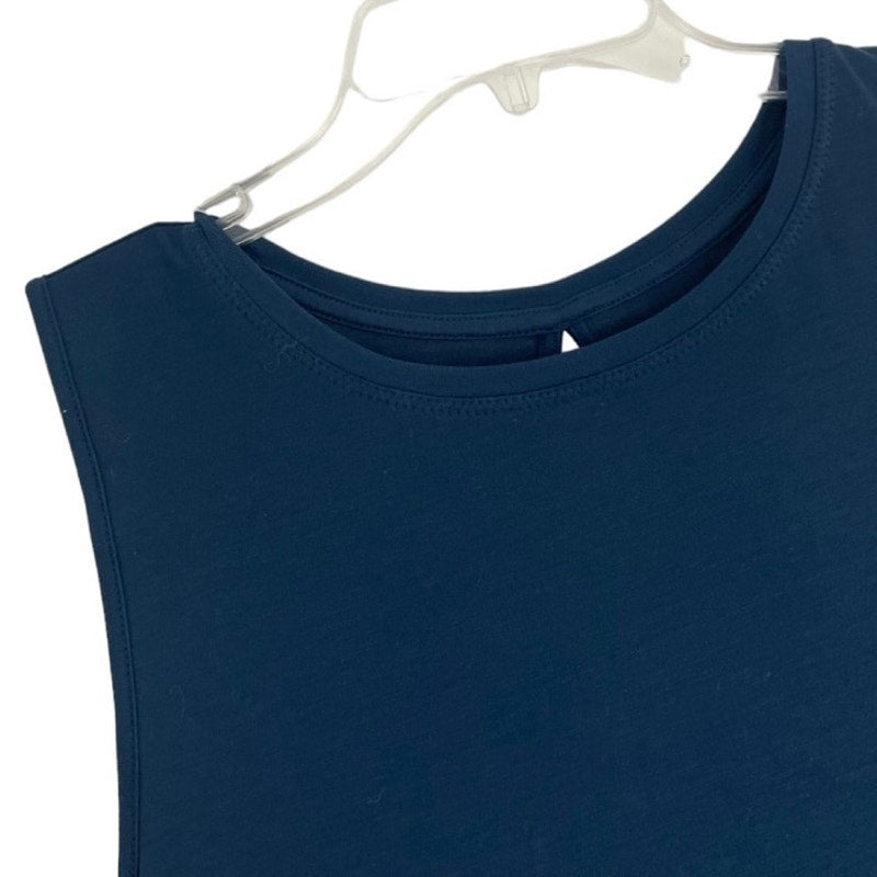 Athleta Soft Open Cutout Wrap Back Blue Tank Top