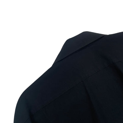 Stafford Mens Black Travel Button Down Long Sleeve Fitted Dress Shirt