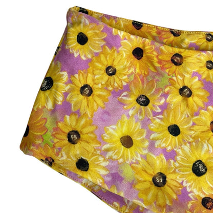 Yellow & Pink Sunflower One Shoulder Cropped Top