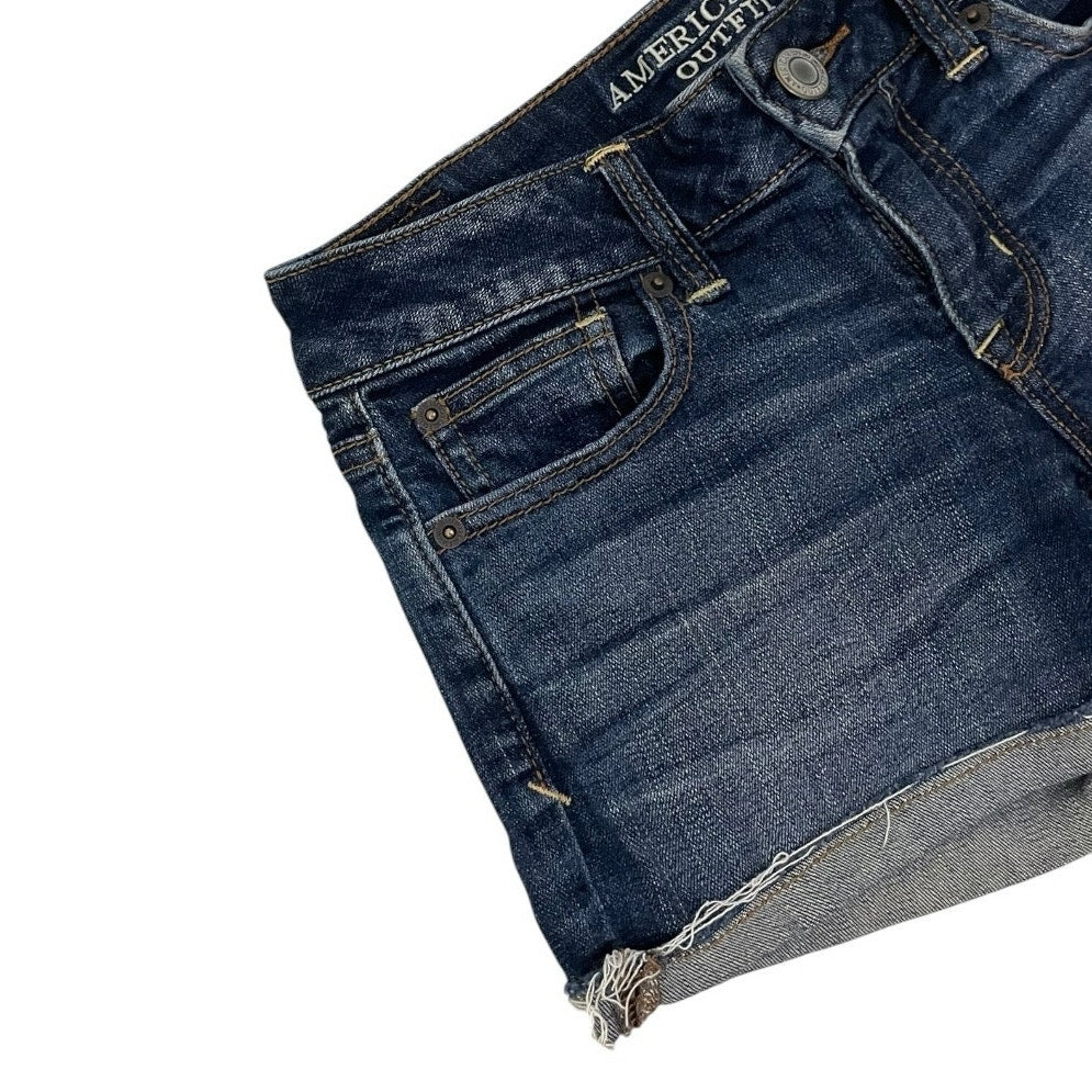 American Eagle Super Stretch Cuffed Mini Jean Shorts
