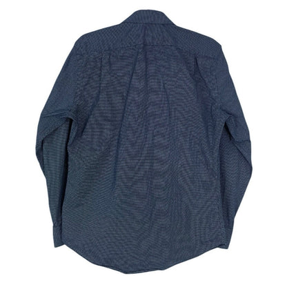 Nordstrom Rack Mens Navy Blue Polka Dot Long Sleeve Trim Fit Button Down Shirt