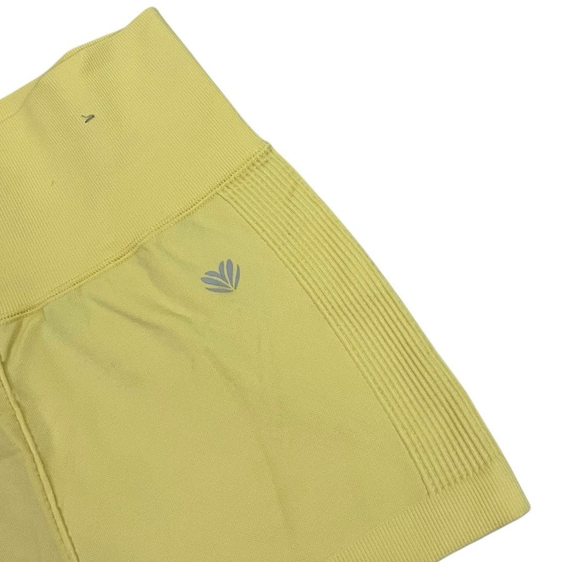 Forever 21 Yellow Ribbed Athletic Mini Spandex Shorts