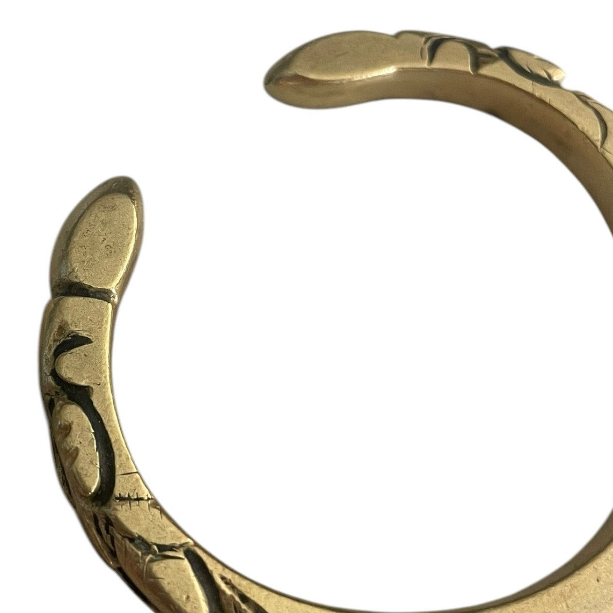 Gold Vintage Double Snake Head Open Bangle Bracelet