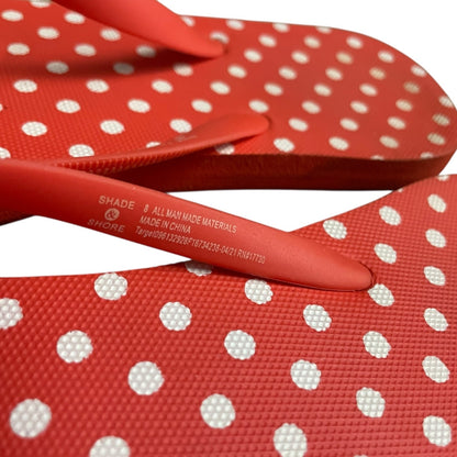 Shade & Shore Orange & White Polka Dot Flip Flop Sandals